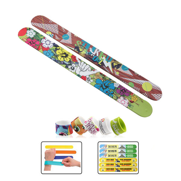 Full color imprint silicone slap bracelet