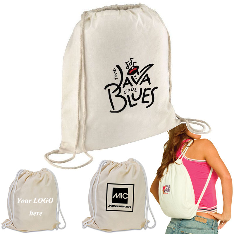 Canvas drawstring backpack