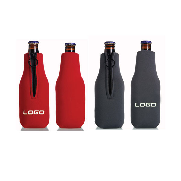 Neoprene zippered bottle cooler