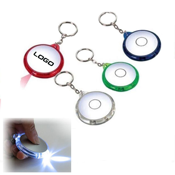 Round LED flashlight keychain
