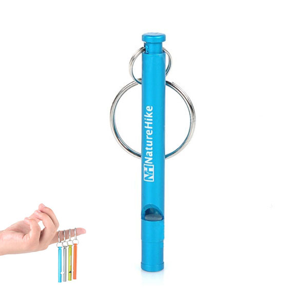 Slim aluminum whistle with split rings