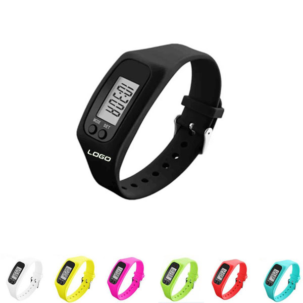 Silicone sport watch/pedometer