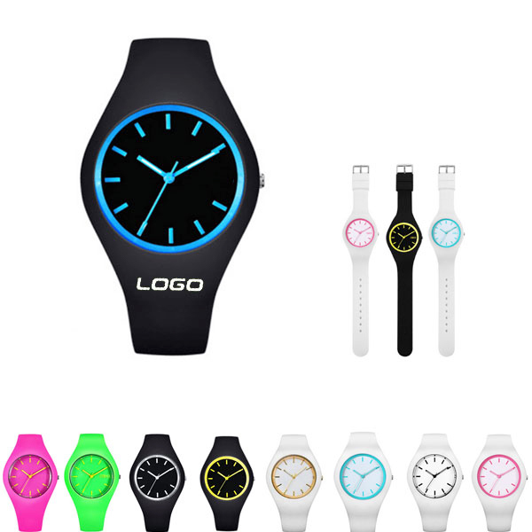 Glow in dark silicone watch