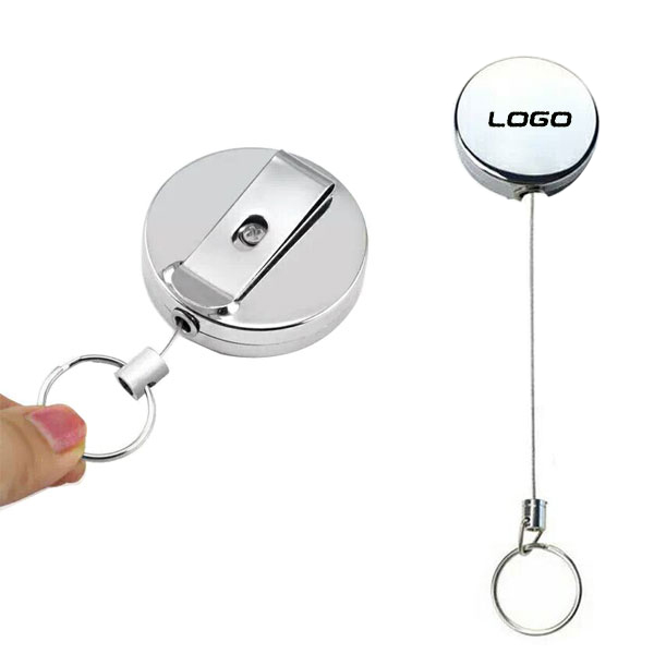 Retractable metal badge reel