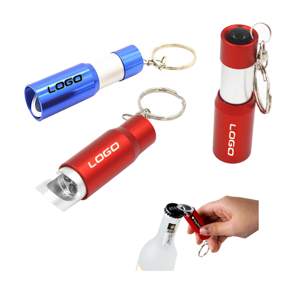 LED Flashlight Bottle Opener Keychain 