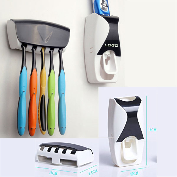 Toothpaste Dispenser and Toothbrush Holder Set