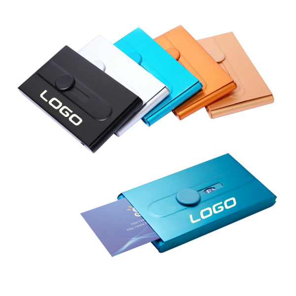 Aluminum Thumb-sliding Business Card Case/Holder