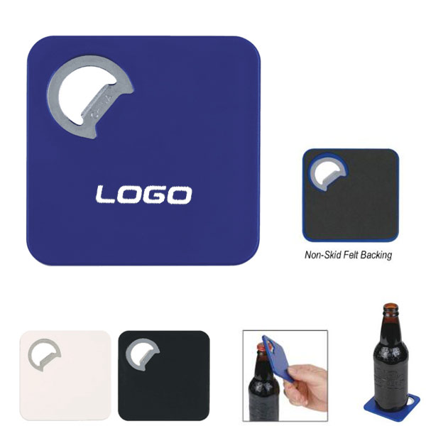 Coaster with bottle opener