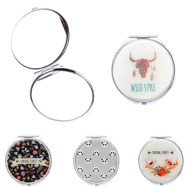 Round cosmetic pocket mirror